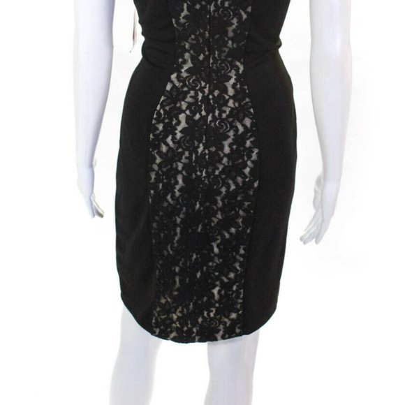 Alexia Admor Lace Contrast Sheath Dress Black XS - Picture 5 of 7